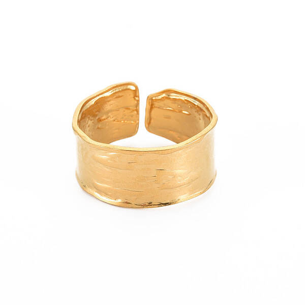 Ion Plating(IP) 304 Stainless Steel Plain Band Open Cuff Ring for Women