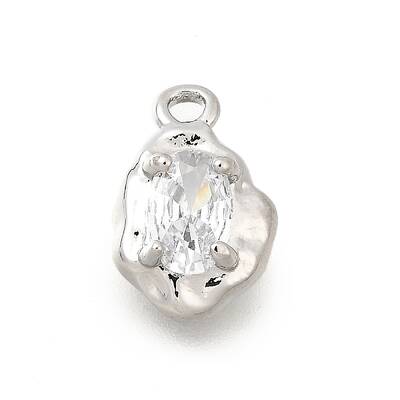 Brass Micro Pave Cubic Zirconia Charms