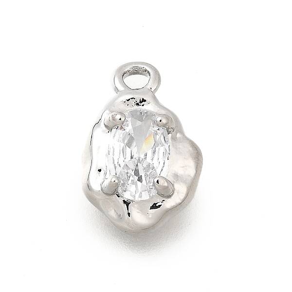 Brass Micro Pave Cubic Zirconia Charms