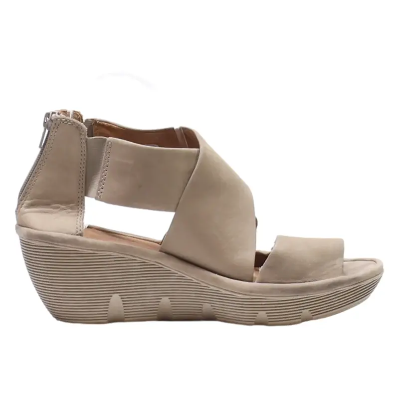 CLARKS Chunky Heels Grey Suede Womens UK 7.5