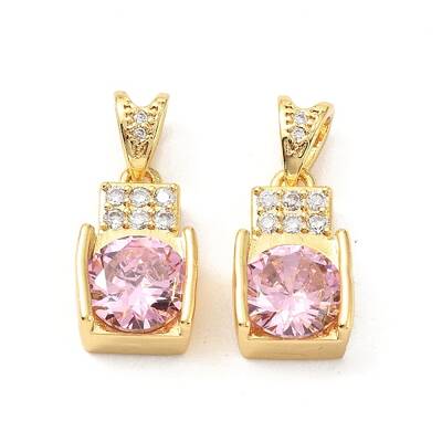 Brass Micro Pave Cubic Zirconia Pendants
