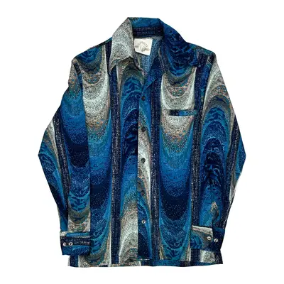Spirit Patterned Shirt - Small Blue Cotton
