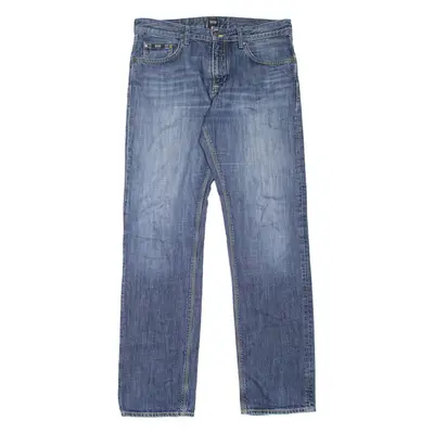 BOSS HUGO BOSS Maine Mens Jeans Blue Regular Straight Stone Wash W34 L34