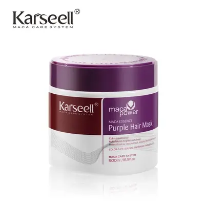 Karseell maca power purple jar hair mask professionally neutralizes brassy and yellow tones for blonde, silver and gray highl...