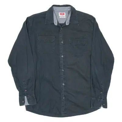 WRANGLER Mens Denim Shirt Black Long Sleeve M