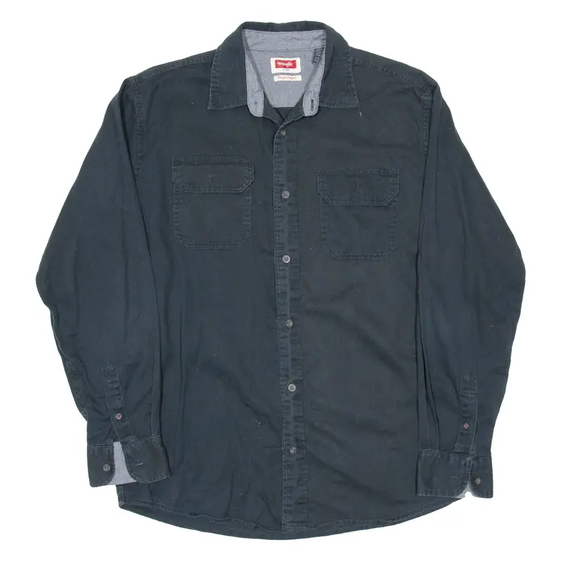 WRANGLER Mens Denim Shirt Black Long Sleeve M