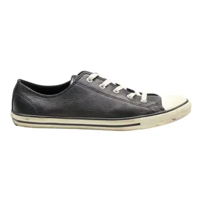 CONVERSE Low Top Trainers Black Leather Womens UK 6