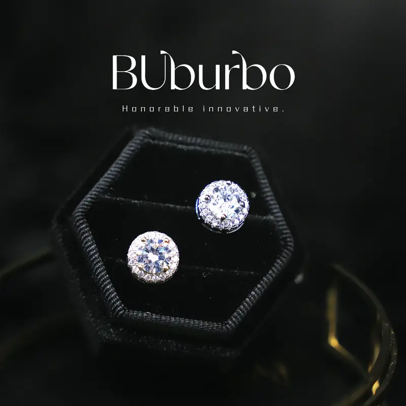 【Must be】S925 Silve Moissanite Stud Earrings Fashion Classic Ear Jewelry Gift for Men Genuine Authenticity Certificate