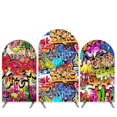 Aperturee 90S Graffiti Theme Happy Birthday Party Arch Backdrop Kit | Chiara Arch Backdrop Diy | Diy Round Arch Backdrop | Ch...