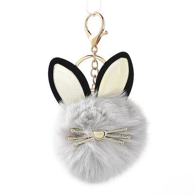 Faux Fur Cat Pendant Keychain
