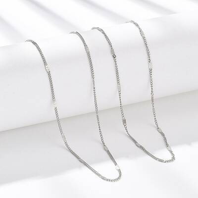 2MM 304 Stainless Steel Curb Chain Necklaces
