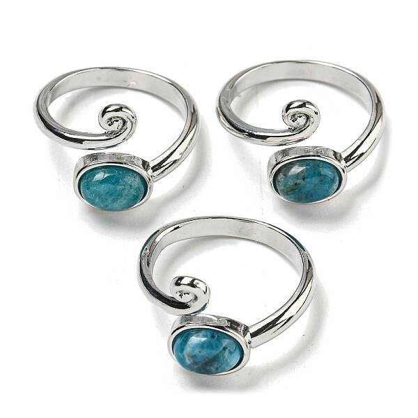Natural Apatite Adjustable Rings