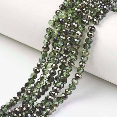 Electroplate Transparent Glass Beads Strands
