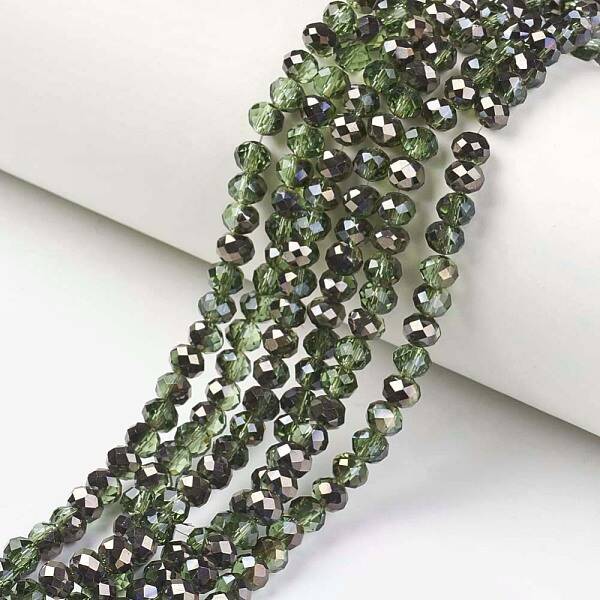 Electroplate Transparent Glass Beads Strands