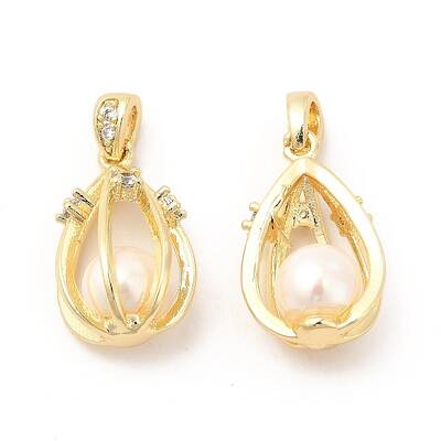 Brass Micro Pave Cubic Zirconia Pendants
