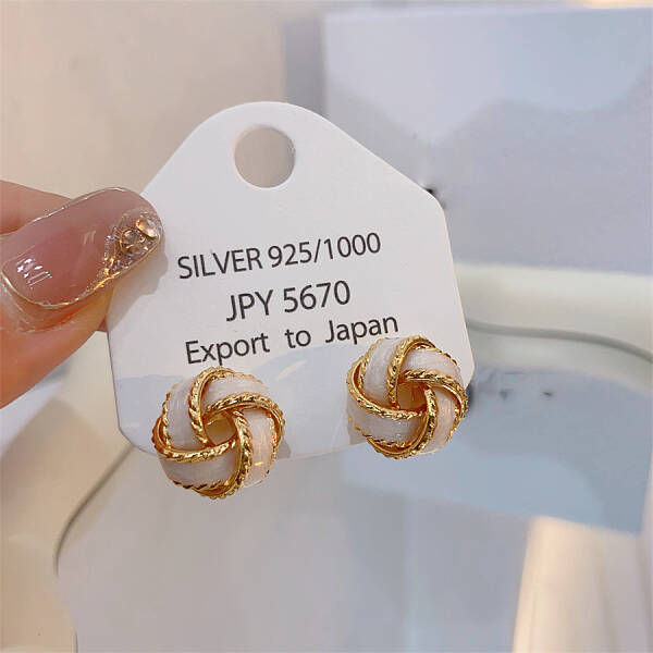 Brass Enamel Stud Earrings