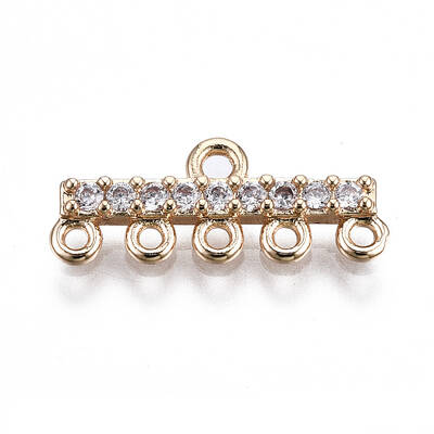 Brass Micro Pave Clear Cubic Zirconia Chandelier Component Links