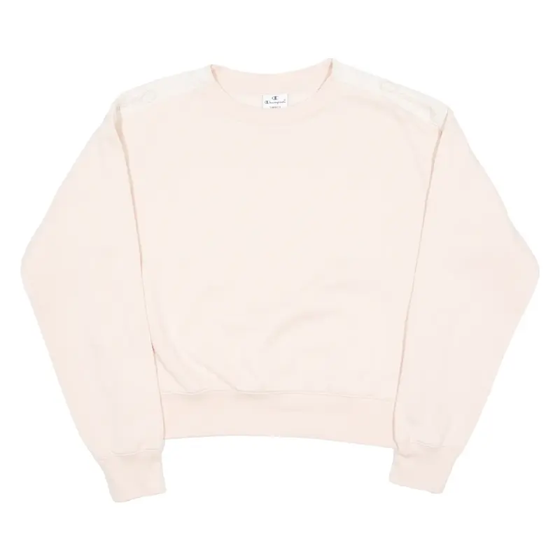 CHAMPION Cropped Womens Sweatshirt Pink Crew Neck S