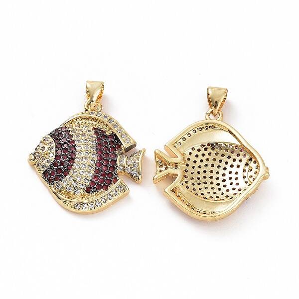 Brass Micro Pave Clear Cubic Zirconia Pendants