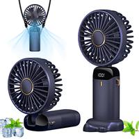 BUBUN Rechargeable Portable Handheld Fan,5000mAh Battery Operated Mini Fan,5 Speeds and LED Display,Long Lasting Desk Fan for...
