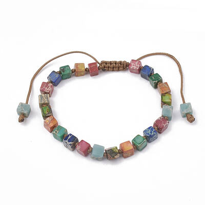 Natural Regalite/Imperial Jasper/Sea Sediment Jasper Braided Bead Bracelets
