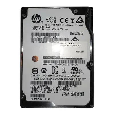 722216-001 HP 1.2TB 6Gb/s SAS 10000 2.5-inch 64MB Hard Drive