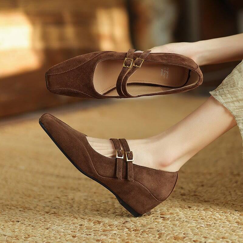 CHIKO Bechora Square Toe Wedge Mary Jane Shoes