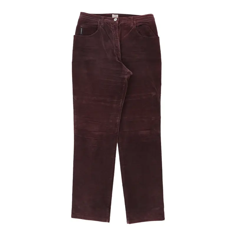 Armani Jeans Trousers - 30W UK 12 Burgundy Cotton | Size: UK 12