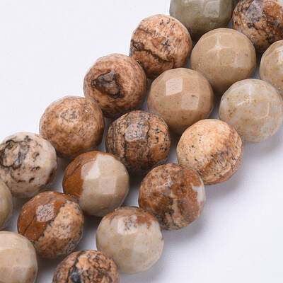 Natural Picture Jasper Beads Strands