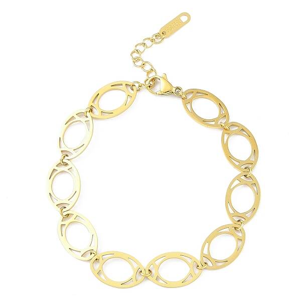 Ion Plating(IP) 304 Stainless Steel Horse Eye Link Bracelet for Women