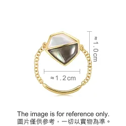 'Harmony' 18K Yellow Gold Mother of Pearl Ring