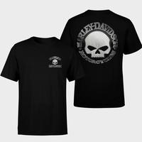 Harley-Davidson Skull 2 Sides T-shirt, Classic Harley-Davidson Logo & Skull Design, Soft Cotton Blend T-shirt, Biker Apparel ...