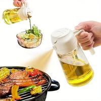 2 in 1 Olive Oil Dispenser & Oil Sprayer, Transparent Oil Dispenser Bottle, Kitchen Oil Glass Sprayer for Food Cooking, Salad...