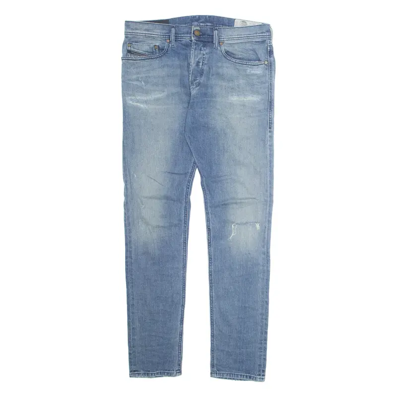 DIESEL Womens Jeans Blue Loose Tapered Stone Wash W30 L30