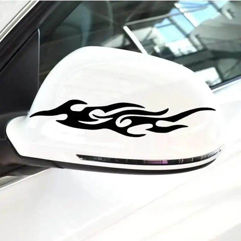 Flame Pattern Car Rearview Mirror Sticker, Self-adhesive Car Rearview Mirror Decal, Car Exterior Accessories for Car Decorati...