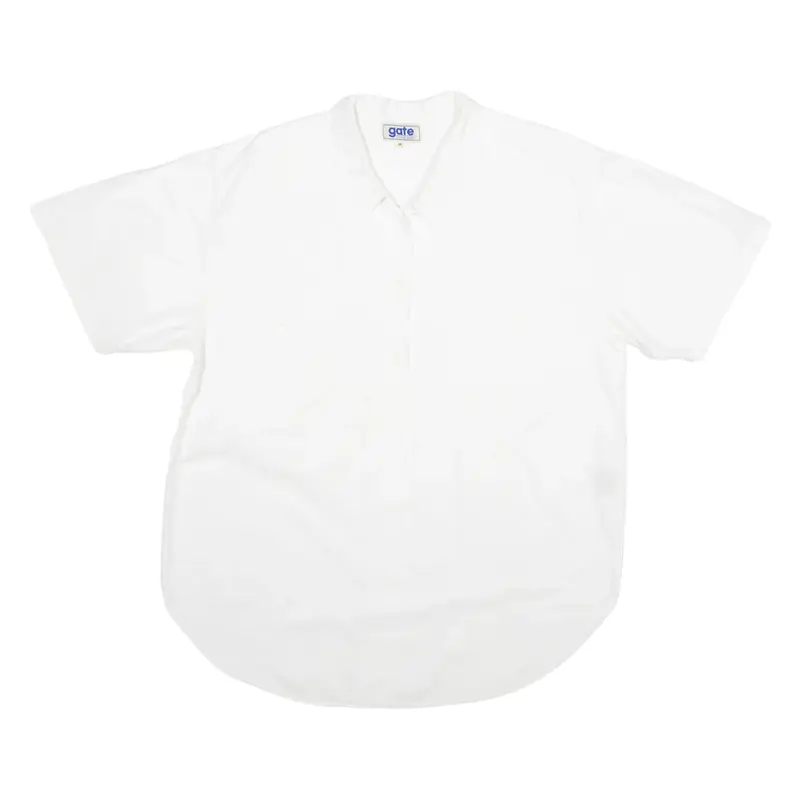 GATE Plain Shirt White Short Sleeve Womens M