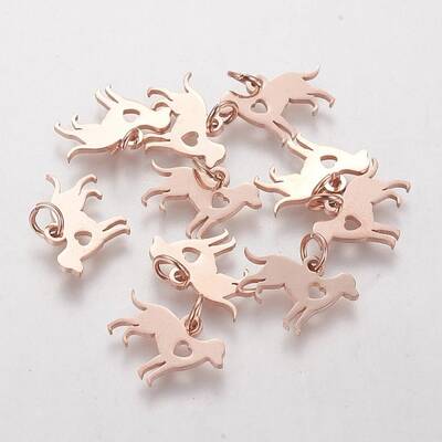 304 Stainless Steel Puppy Pendants