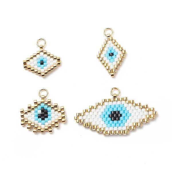 4Pcs 4 Style Braided MIYUKI Japanese Seed Beaded Pendants