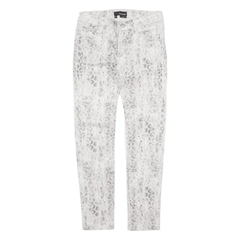 THE KOOPLES Snakeskin Print Trousers White Slim Skinny Womens W25 L27