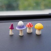 Simulation Mushroom Car Decoration, 4 Counts/set Car Interior Decoration, Car Dashboard Decoration, Car Interior Accessories ...