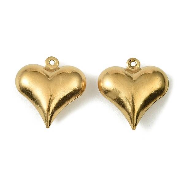 304 Stainless Steel Pendants. Heart Charm