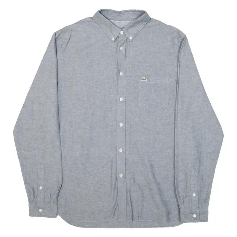 LACOSTE Mens Plain Shirt Grey Long Sleeve L