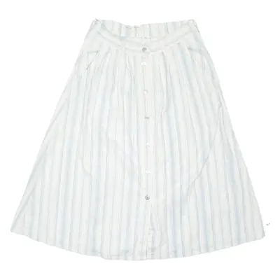 Womens A-Line Skirt Blue Long Striped M