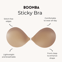 BOOMBA Adhesive Sticky Bra - Patented Fashion Sticky bra Inserts