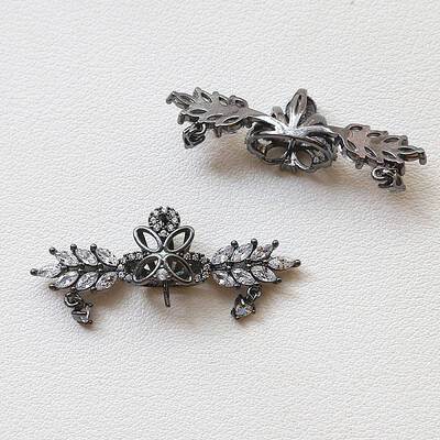 Crown Brass Pave Clear Cubic Zirconia Head Pins