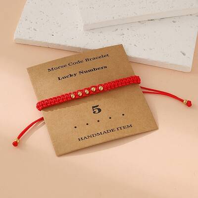 Morse Code Style Stainless Steel Braided String Bracelets for Woman Men
