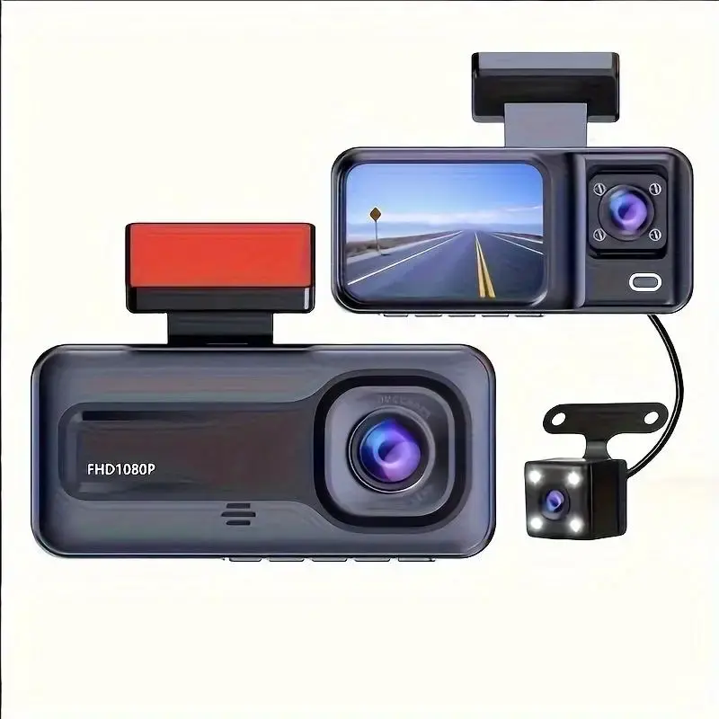 Practical Car DVR, 3-Camera Video Recorder with Loop Recording & Night Vision, Car Surveillance Camera, Car Electronics, Car ...