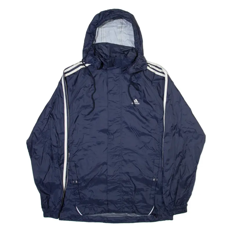 ADIDAS Mens Track Jacket Blue Hooded XS