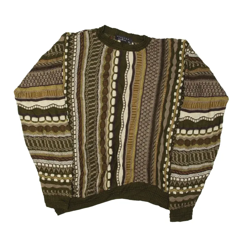 PROTEGE Patterned Jumper Brown Tight Knit Mens XL