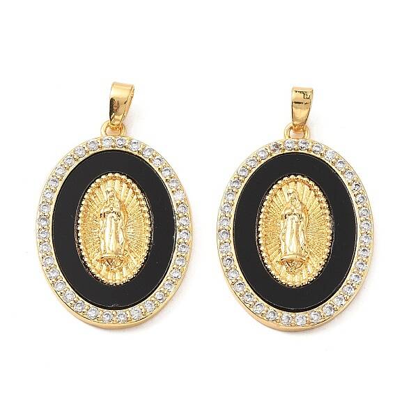 Brass Micro Pave Cubic Zirconia with Acrylic Pendants